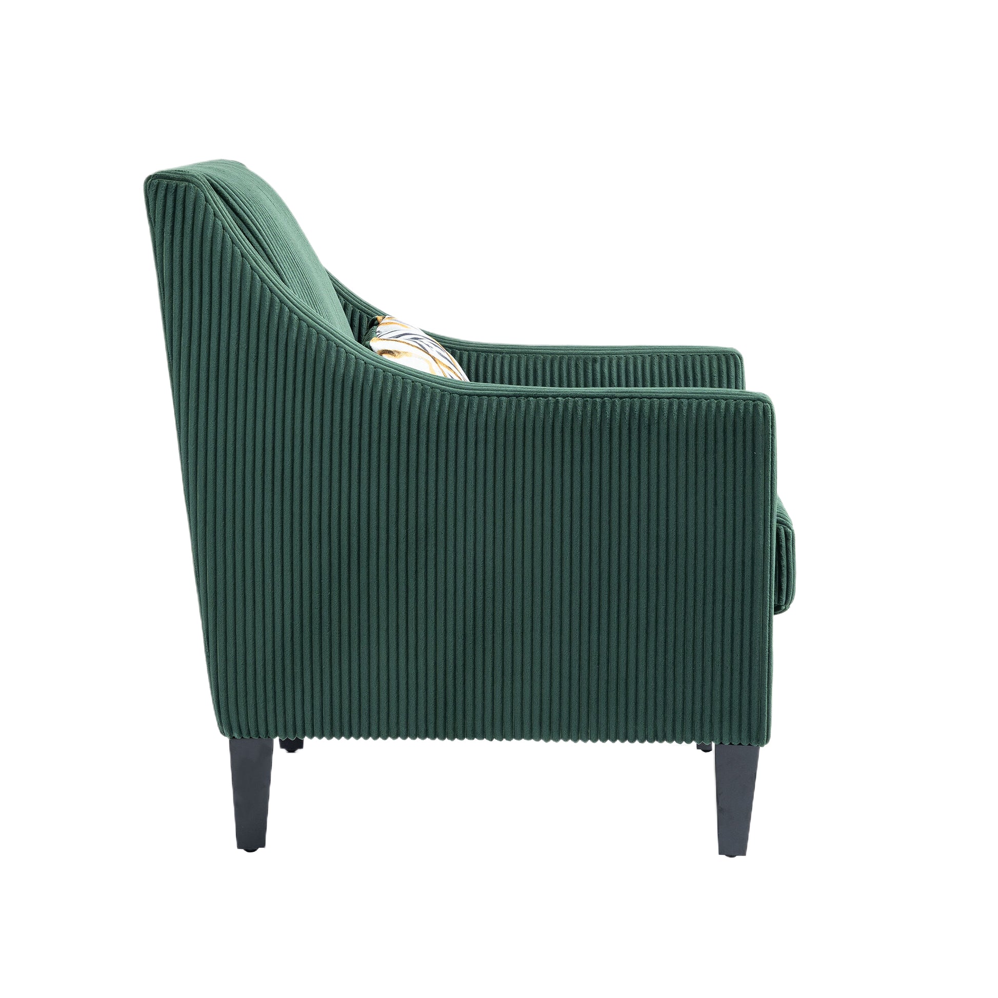Coolmore Modern Accent Chair,Upholstered Armchair With Scooped Arms For Bedroom,Apartment,Studio,Office,Waiting Room Emerald Corduroy Emerald Foam Corduroy
