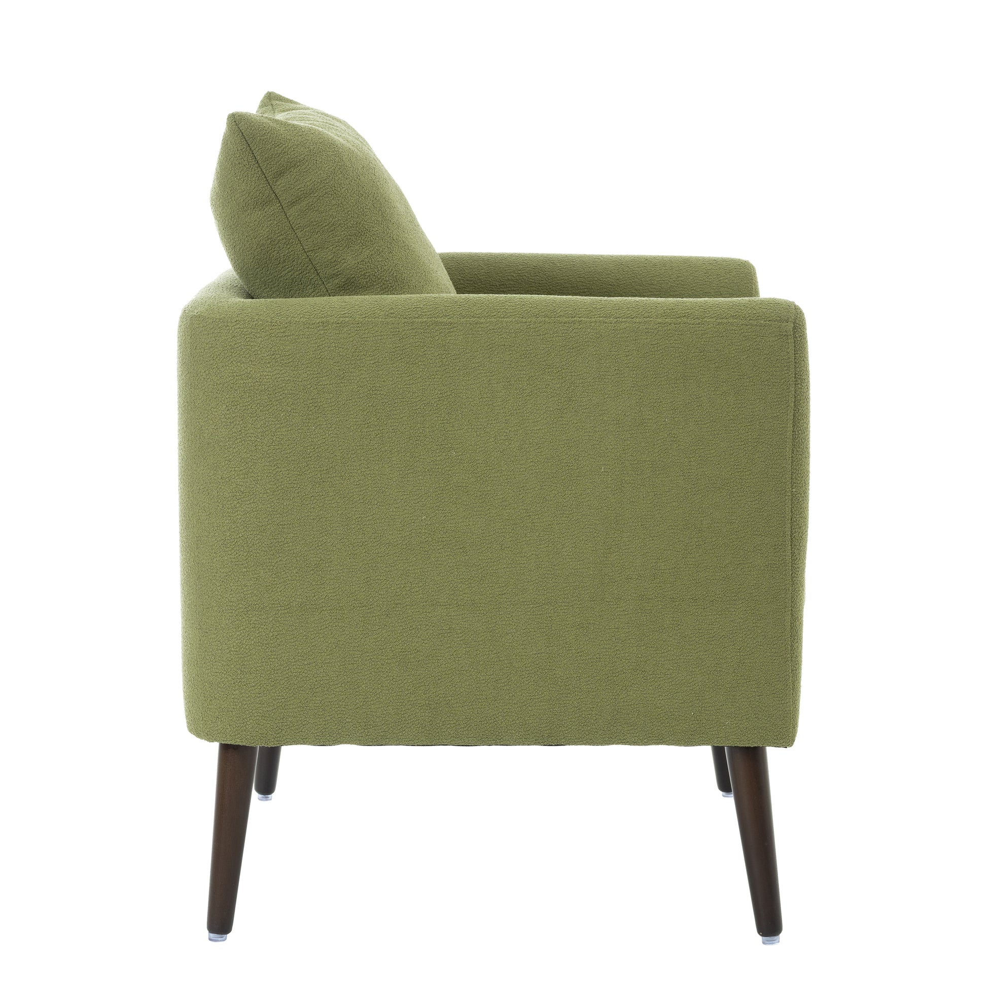 Barrel Chair, Modern Accent Chair, Fabric Armchair Club Chair,Upholstered Arm Chair With Solid Wood Legs,Waist Pillow,Padded Single Chair For Living Room Bedroom Study Waiting Room,Olive Green Olive Green Light Brown Primary Living Space Modern