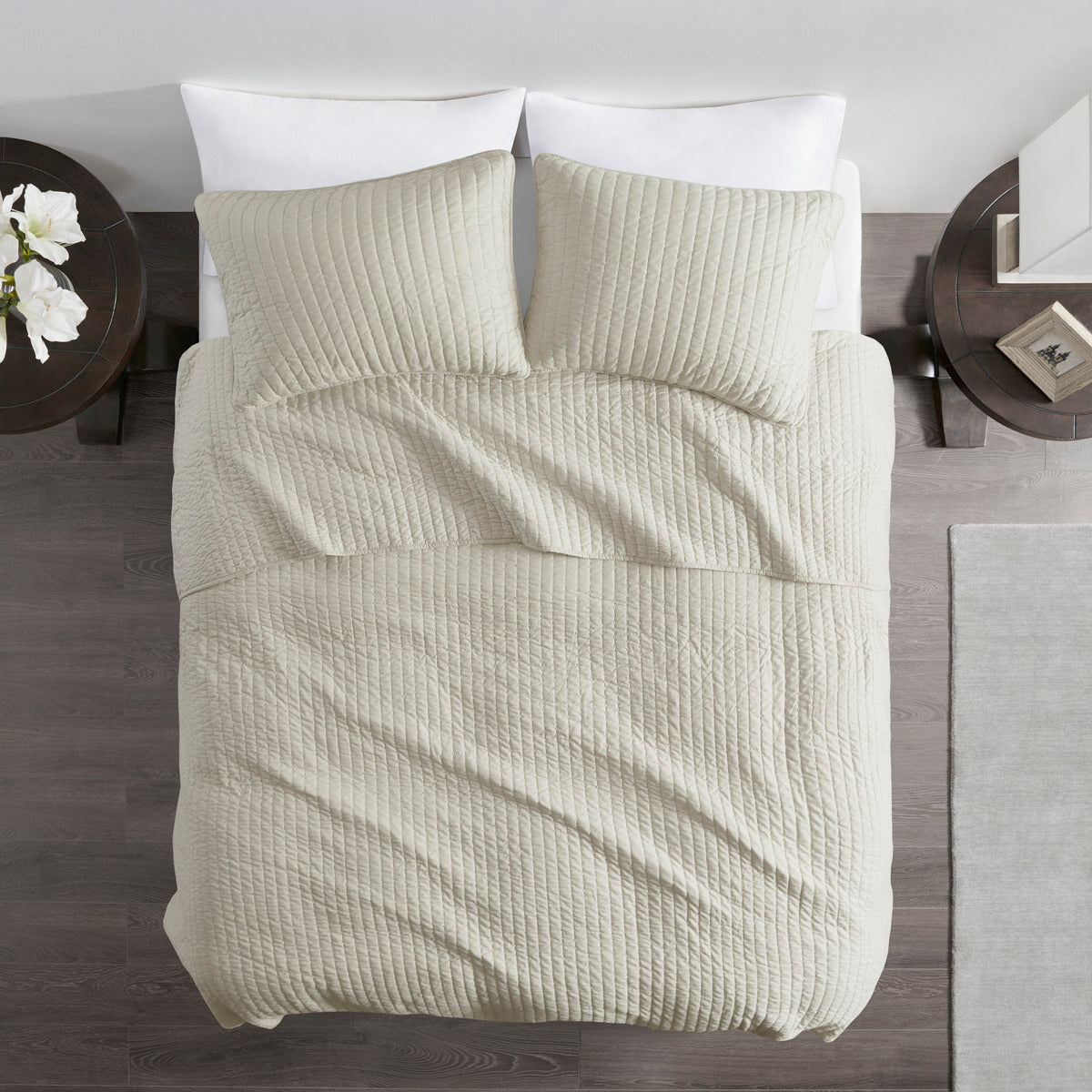 2 Piece Quilt Set Cream Twin Twin Xl Twin Cream Cotton