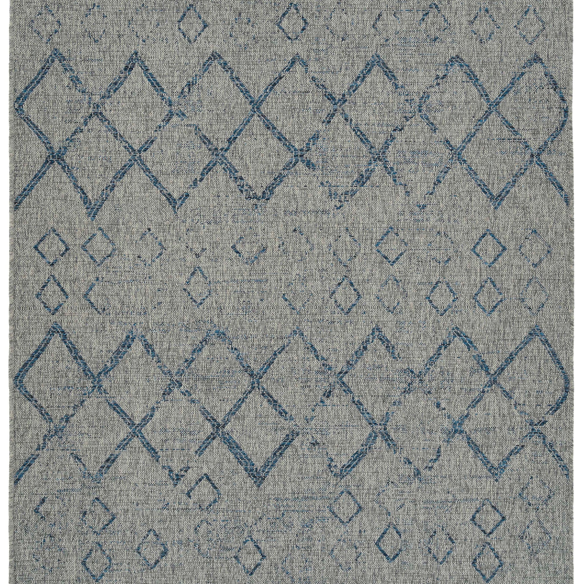 Modern, Transitional, Geometric, Southwestern, Textured High Low Cut & Loop 5'3" X 7'6" Rectangle Area Rug Grey Polypropylene