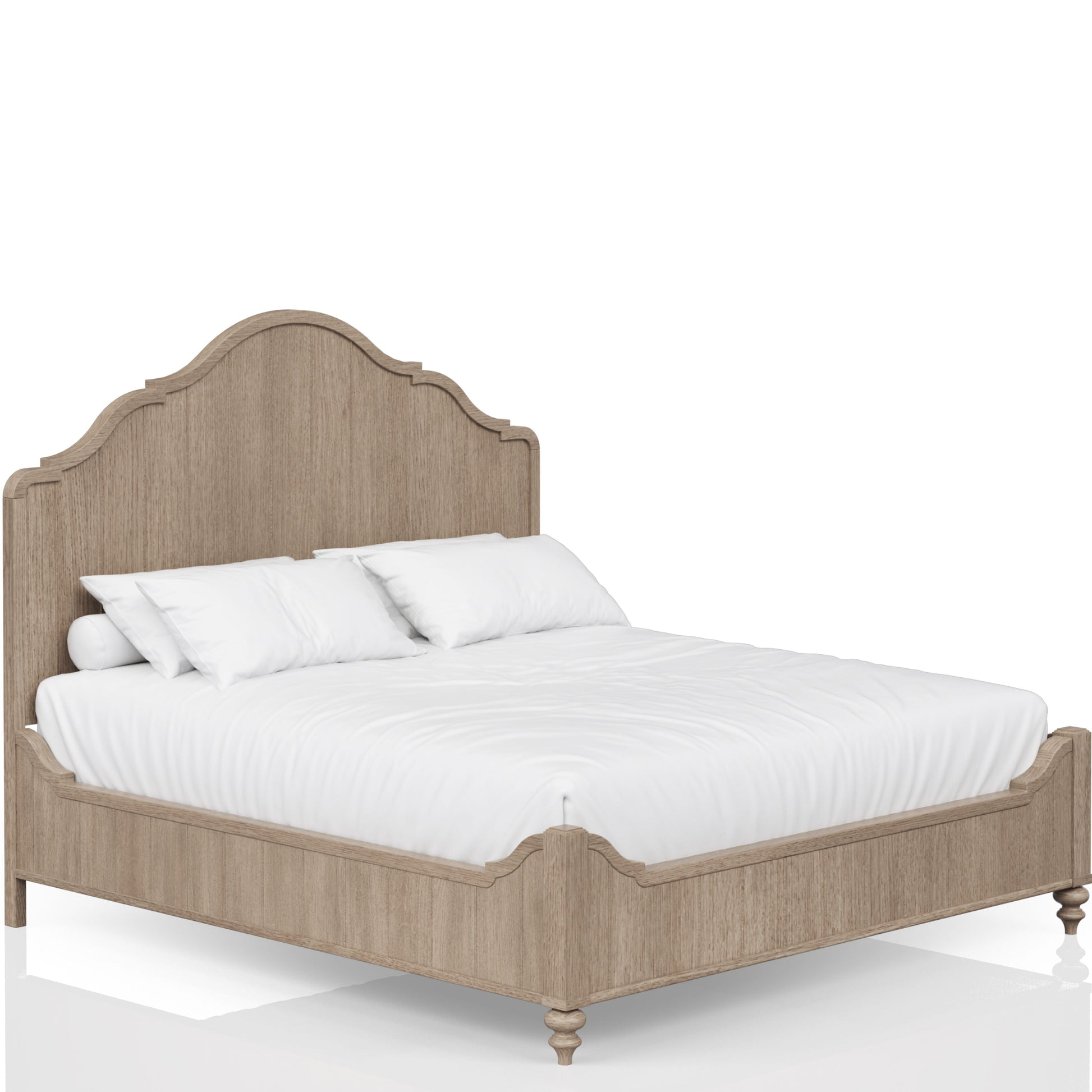 Queen Panel Bed In Sand Finish With Transitional Casual Design Queen Sand Solid Wood Mdf