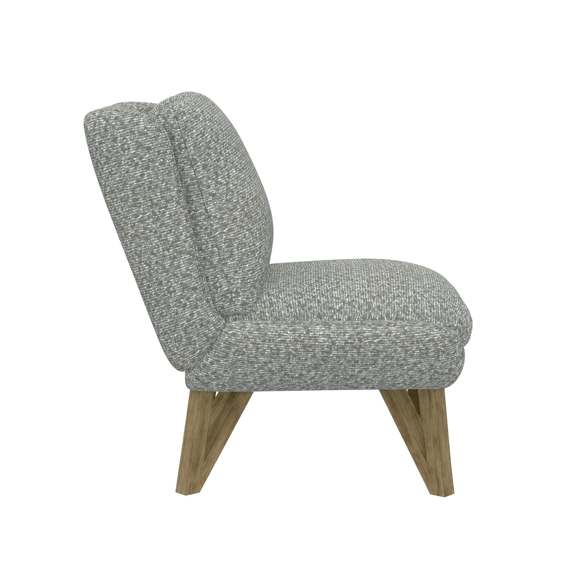 Emerse Gray Armless Accent Chair Gray Foam Solid Wood