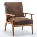 25.38'' Wide Classic Mid Century Modern Arm Chair, Light Brown Light Brown Microfiber