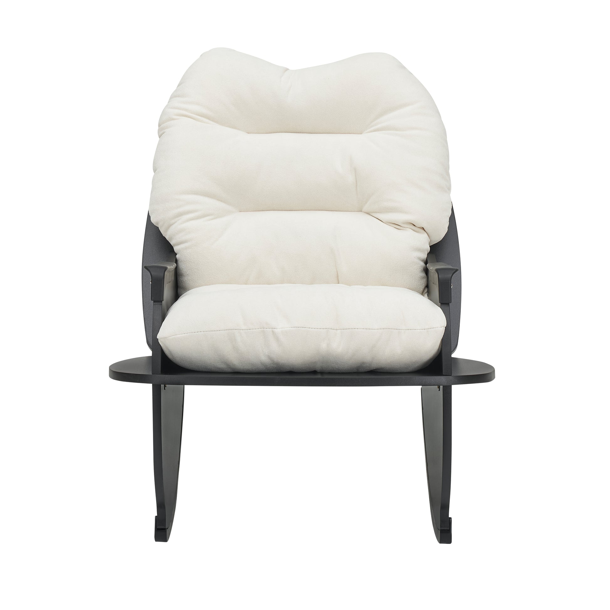 2409 Beige Rocking Chair Balcony Leisure Comfortable Seat For Elderly Children Adult Lunch Chair Beige Polyester Blend