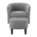 Swivel Accent Chair 360 Comfy Recliner Corduroy Arm Chair Single Sofa With Ottoman For Living Room Bedroom,Grey Grey Fabric