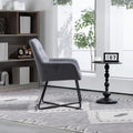 Modern Velvet Desk Chair ,Metal Legs Upholstered Accent Arm Chair For Living Room Bedroom Small Spaces Home Office,Grey Grey Dining Room Foam Velvet