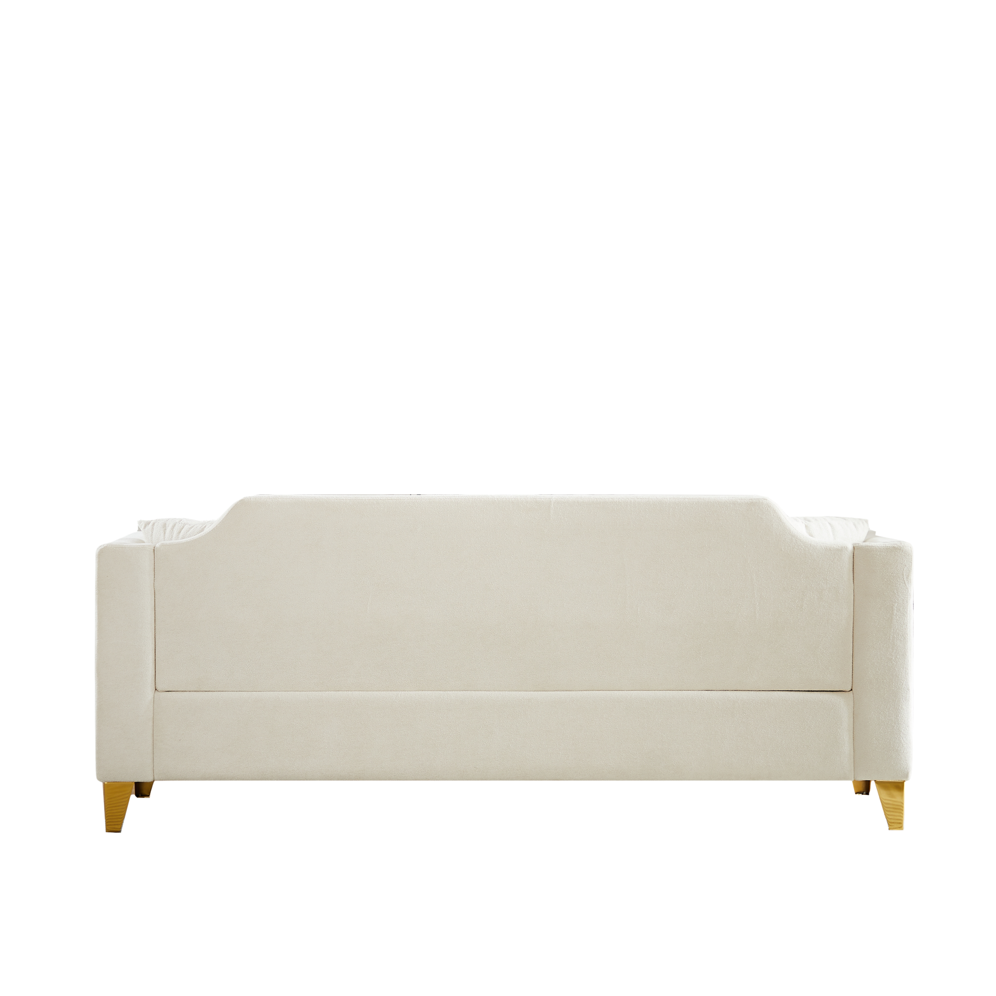 Fx 81"Mid Century Design Modern Sofa,Chenille Pull Buckle Design Sofa For Living Room,Buttons Tufted With Copper Nail Decoration Armrest, With 2 Pillows,Modern Couch Upholstered Button And Metal Leg Beige Chenille Pine Foam Fabric 3 Seat