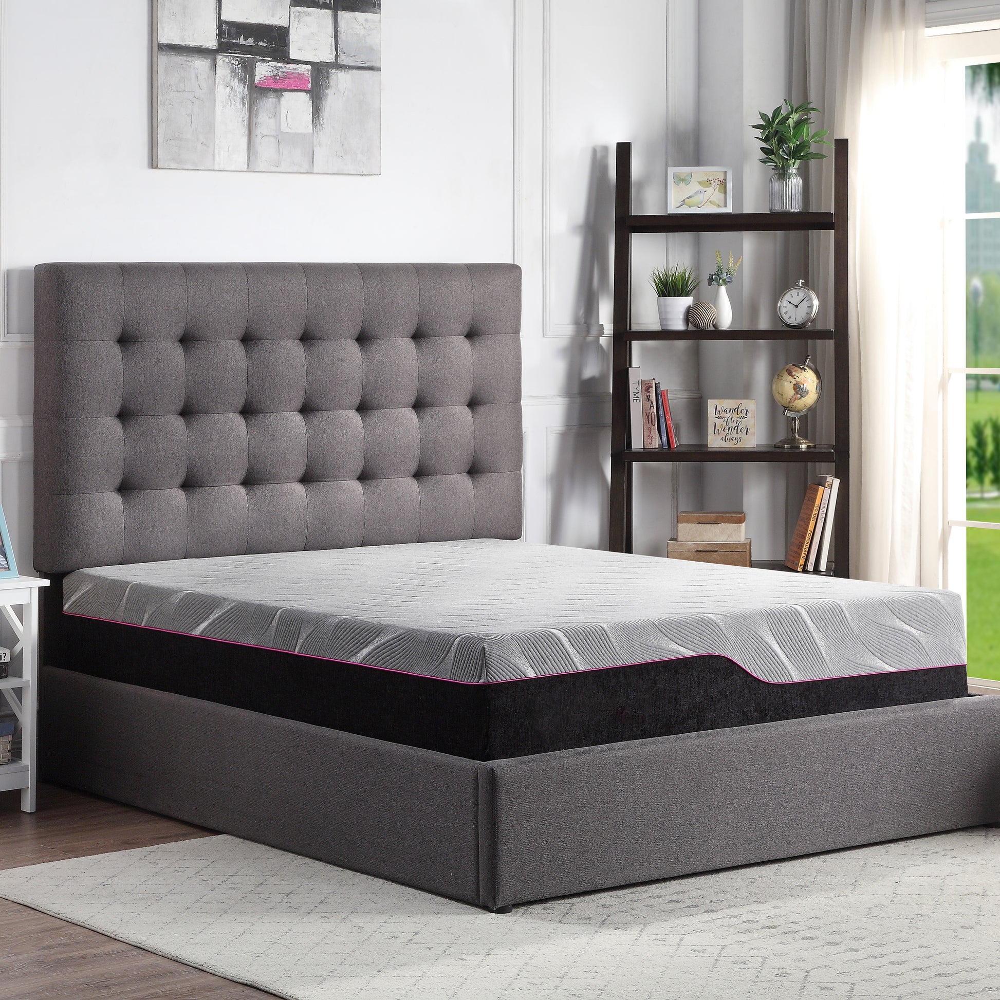 Re11 Inch Cooling Gelcare Memory Foam Adult Mattress, Queen Size Grey Memory Foam Foam Queen