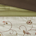 Embroidered 7 Piece Comforter Set Green Queen Queen Green Polyester
