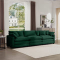 Mid Century Modern Sectional Sofa 3 Seater Sectional Sofa With 2 Arm Pillows And 3 Pillows, Living Room Sectional Green Corduroy Fabric Green Corduroy 3 Seat