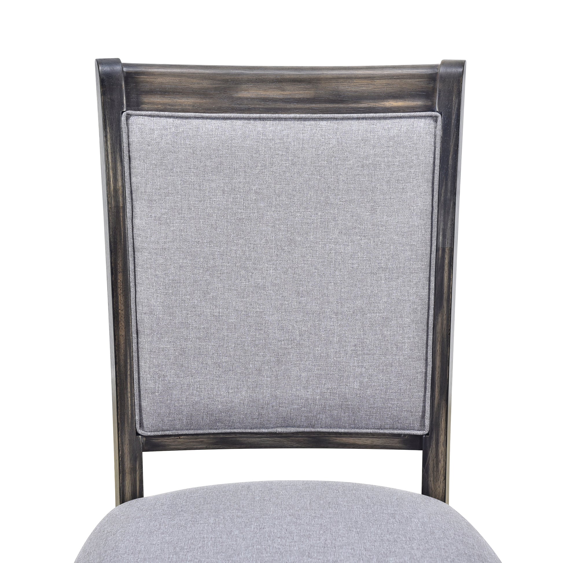 7 Piece Updated 76.9Inch Extendable Trestle Dining Table Set With Removable Leaf, Kitchen Table Set With Upholstered Side Chair And Arm Chair, Set Of 6, Grey Brown Wood Dining Room Solid Wood Rubberwood Rectangular Dining Table With Chair Upholstered