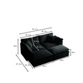 4 Piece Upholstered Sectional Sofa, 1 Piece Of 2 Seater Sofa And 2 Piece Of Ottomans2 Seater Loveseat Lounge With Ottomansblack Chenille Black Chenille 2 Seat