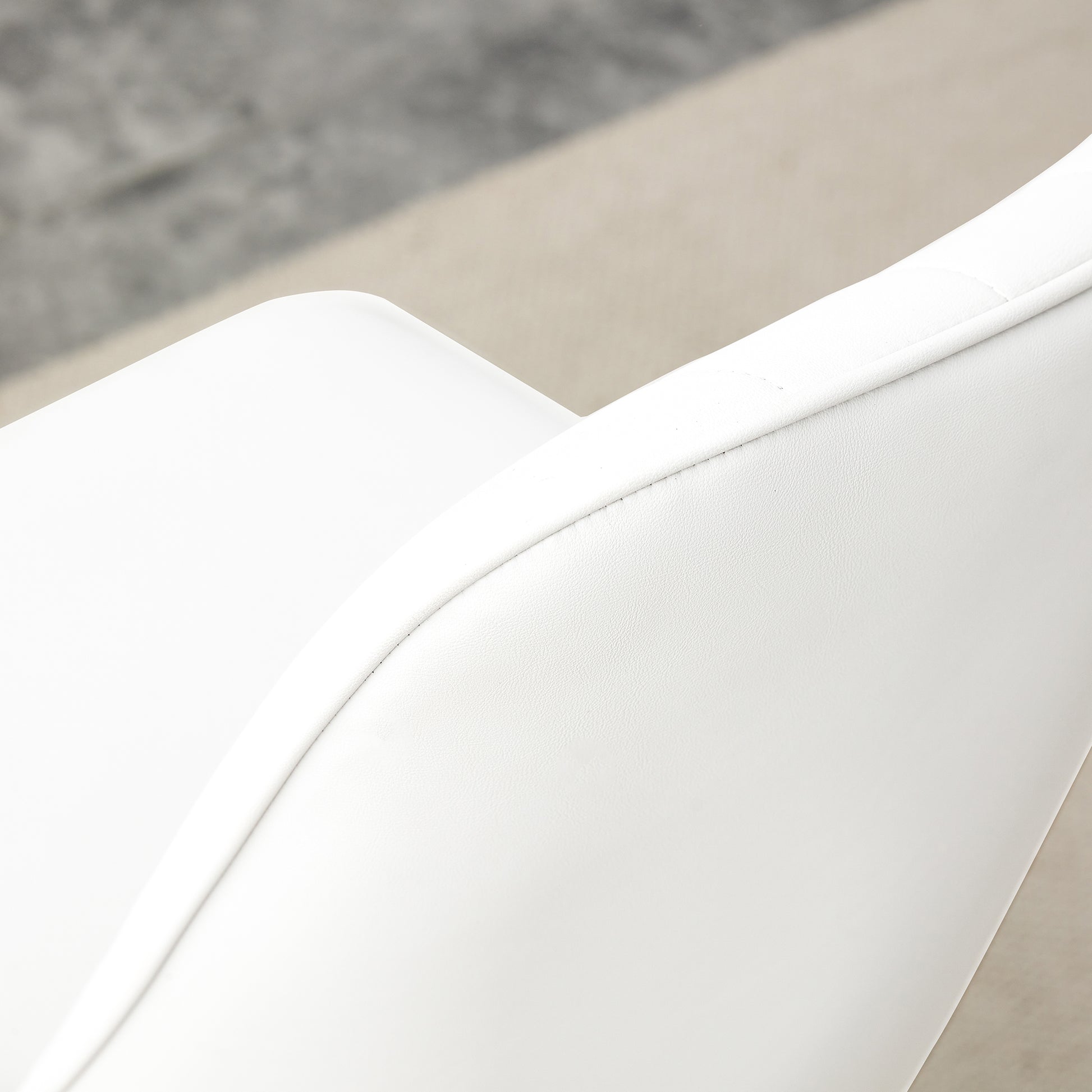 Table And Chair Set.The Table Has A Glass Top With Imitation Marble Pattern Stickers And Stainless Steel Golden Legs. Paried With Chairs With Pu Artificial Leather Backrest Cushions And Black Legs. White Gold Seats 8 Glass Metal