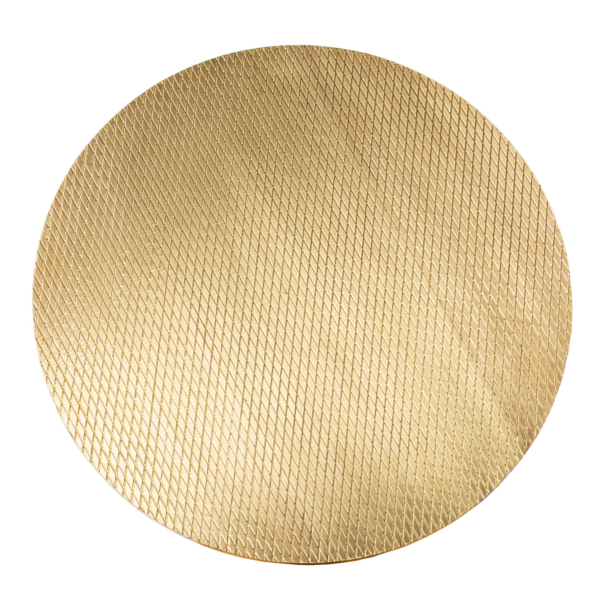 Judmont Round Cocktail Table W Embossed Top Black Iron