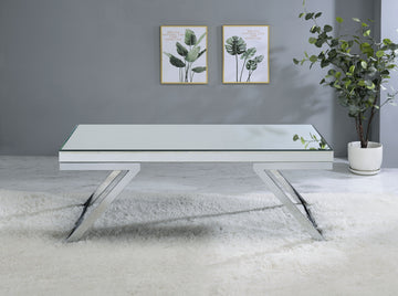 Alfresco Mirrored Coffee Table Silver Silver Wood