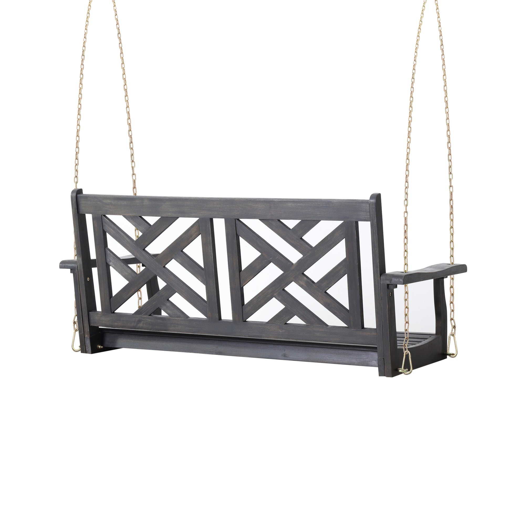 Alejandro Porch Swing Dark Grey Wood Metal