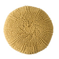 Yuny Knitted Cotton 20 X 20 Round Pouf Yellow Cotton