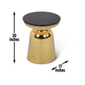 Jovana Round End Table Black Black Iron
