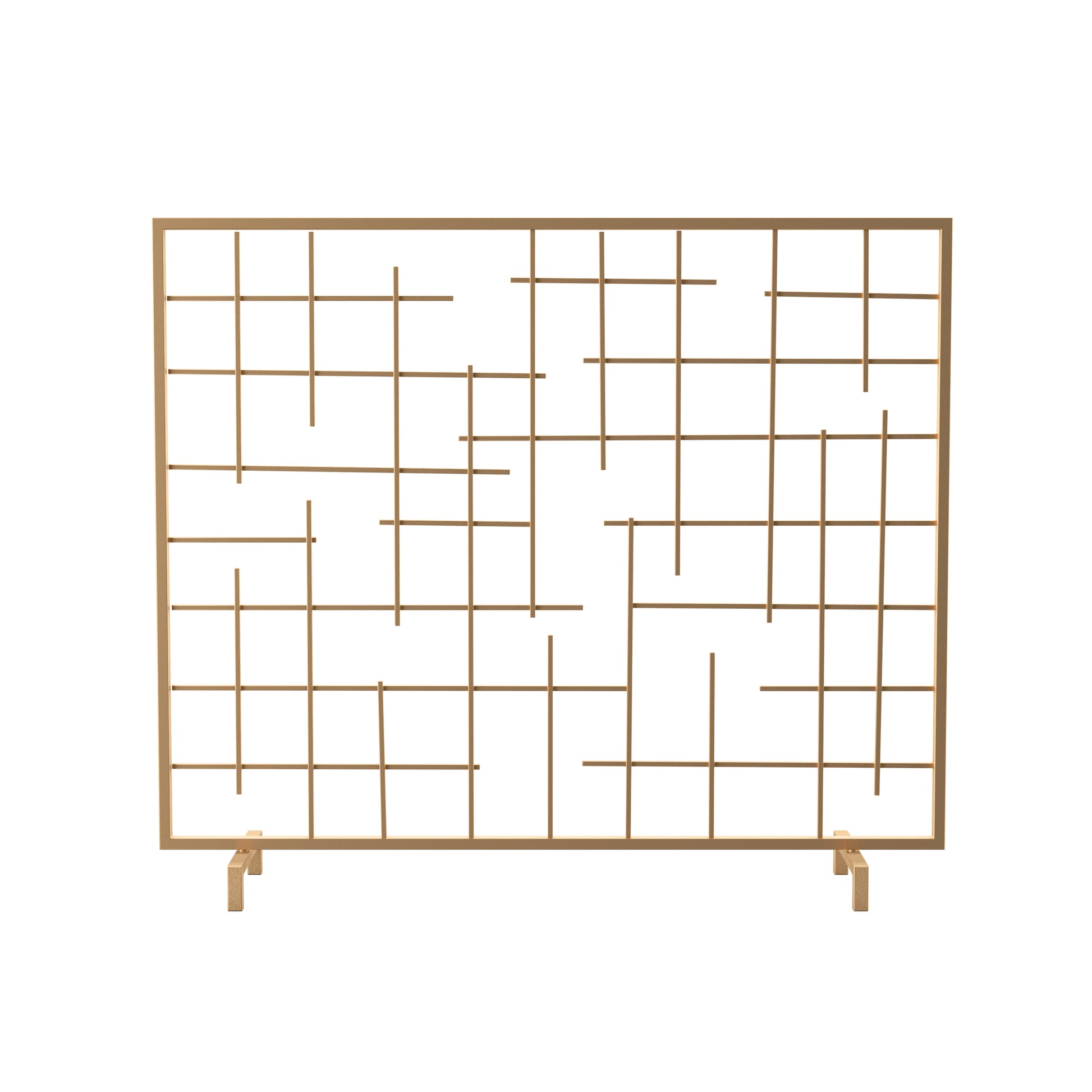 Glanlon Contemporary Fireplace Screen Gold Iron