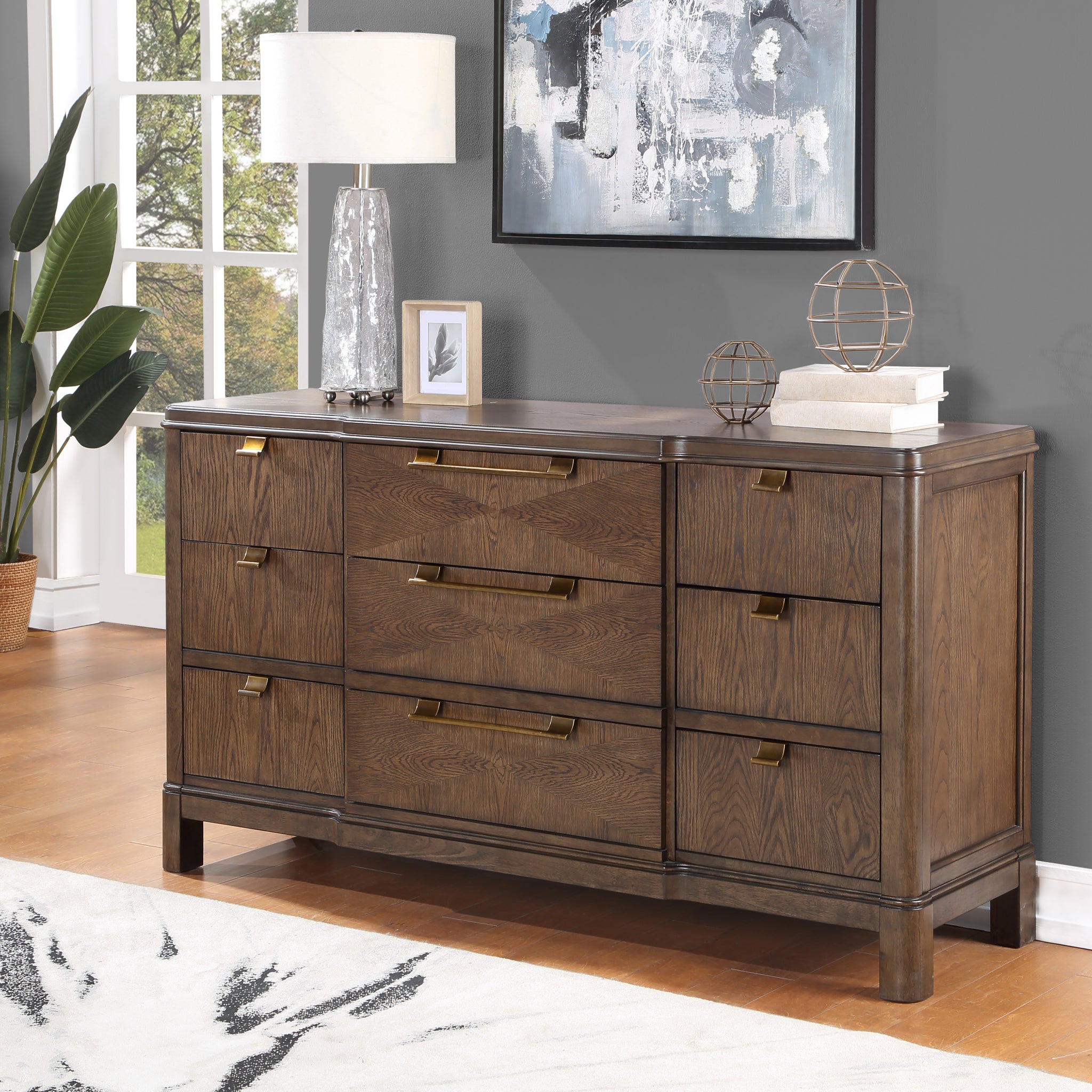 Milan Dresser Dark Brown Dark Brown Wood