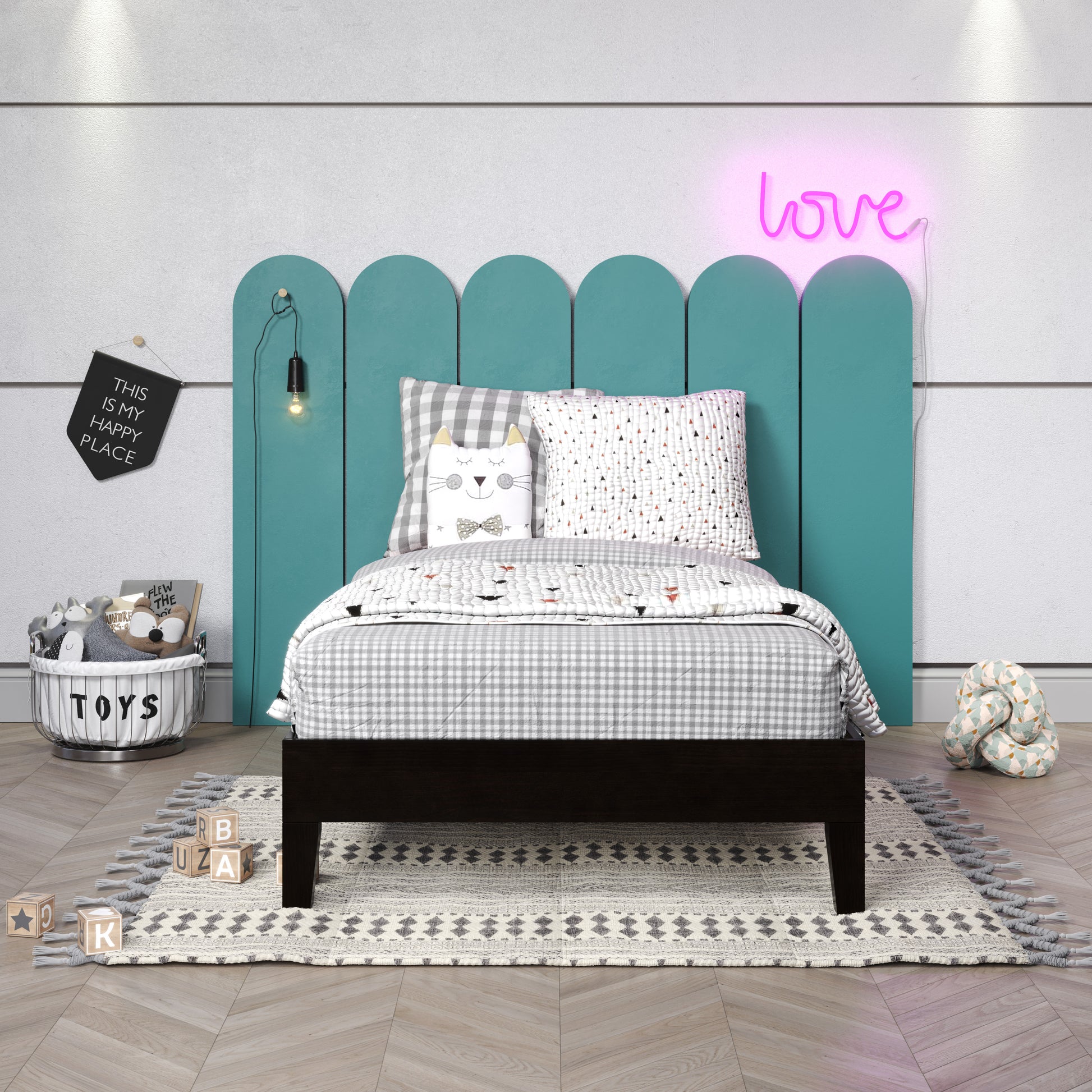 Nix Twin Platform Bed Black Twin Black Wood