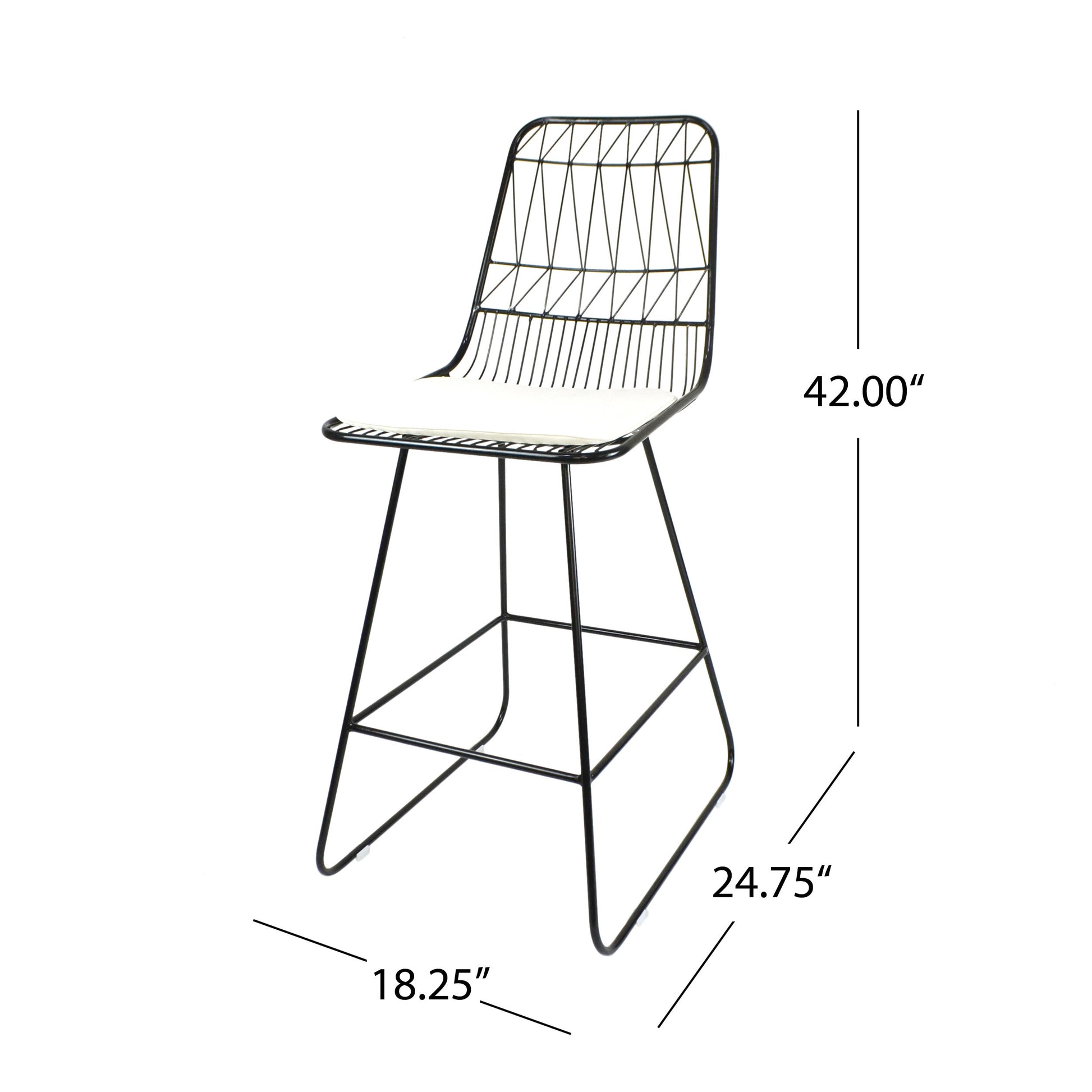 Niez Counter Stool Black Ivory Iron