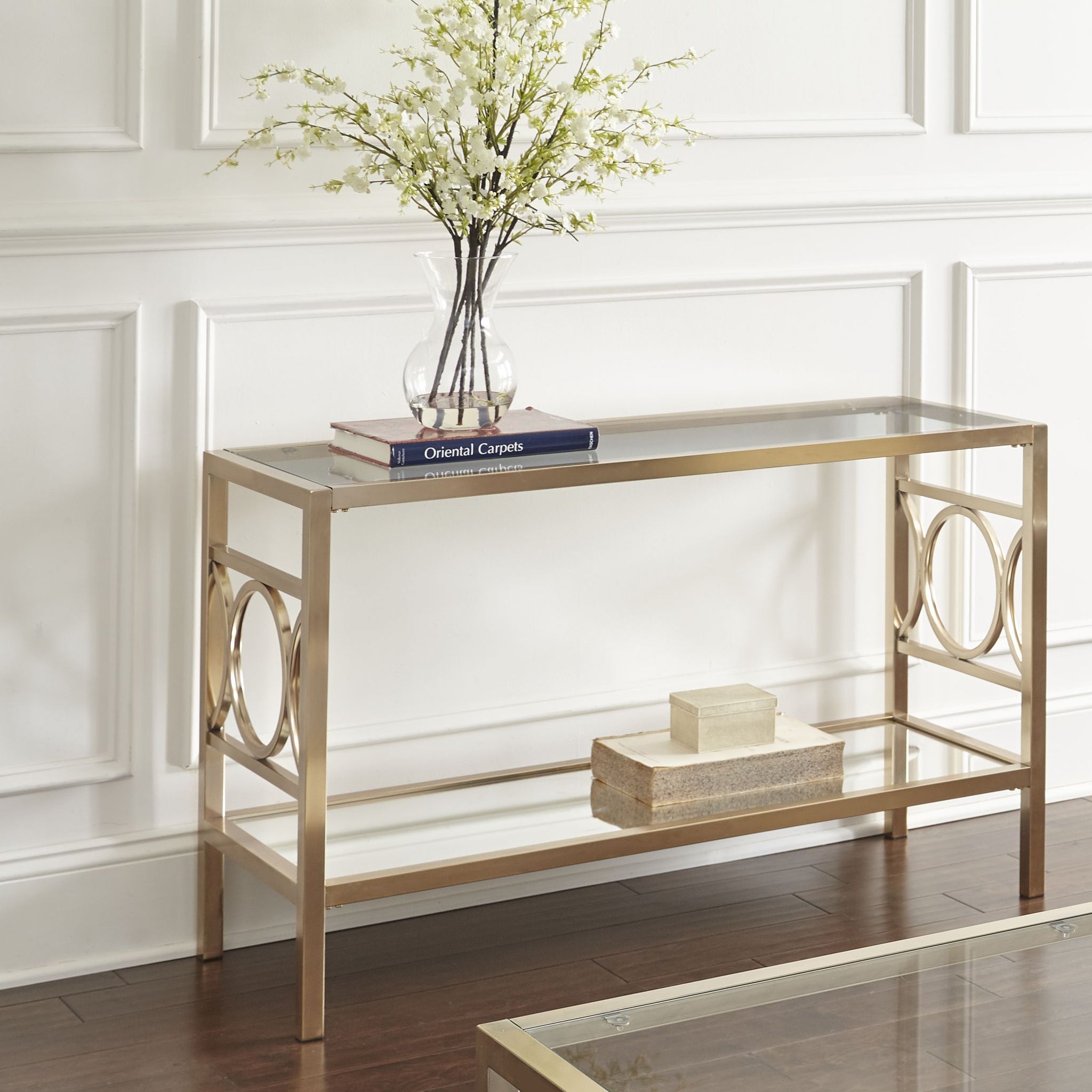 Olympia Sofa Table Gold Gold Iron