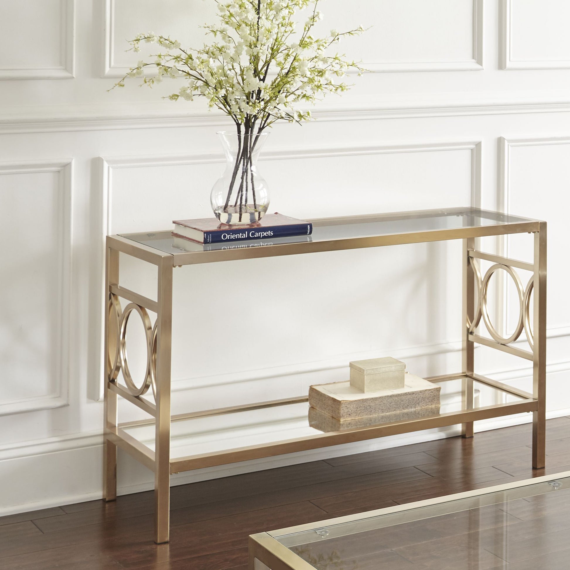 Olympia Sofa Table Gold Gold Iron