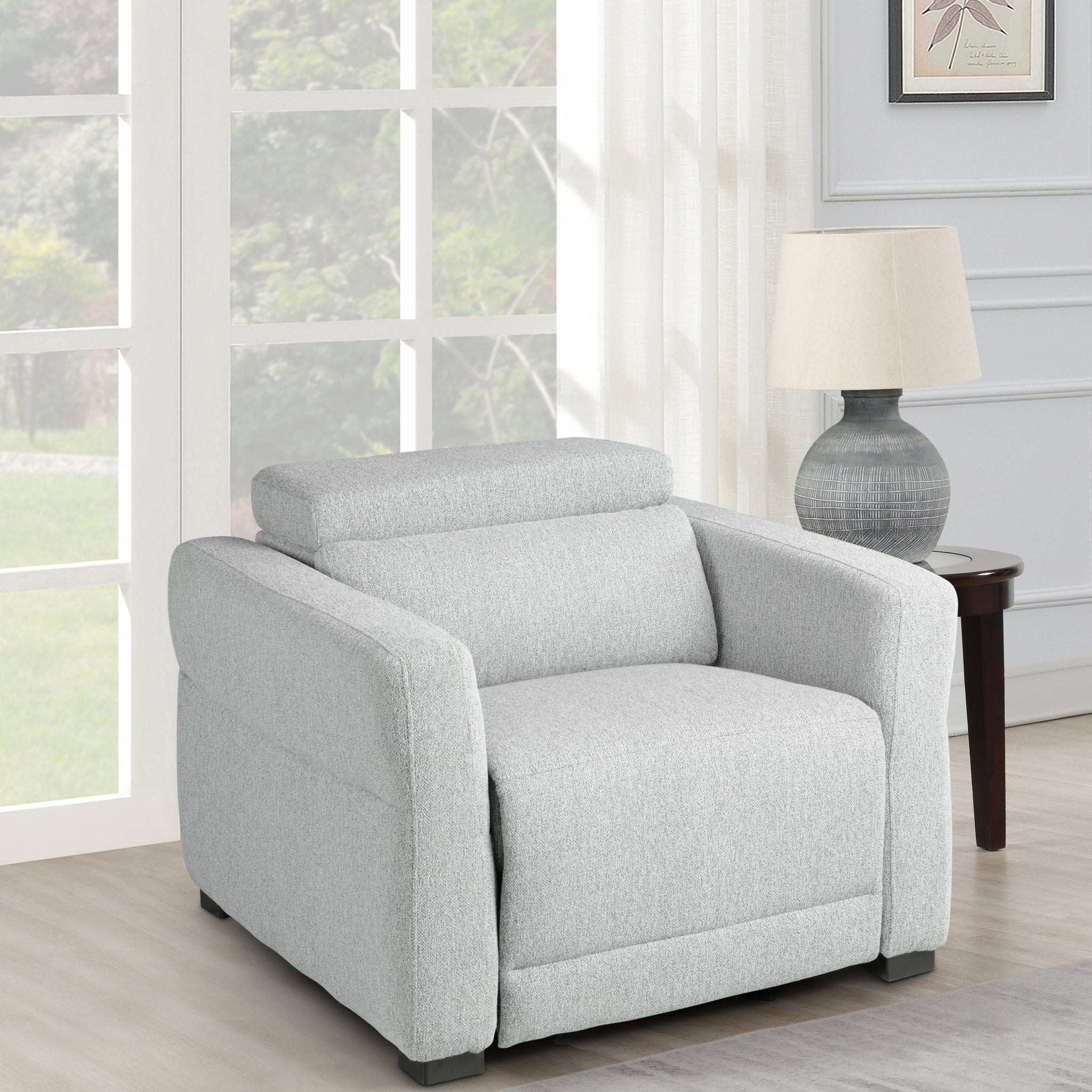 Isla Dual Power Recliner Dark Gray Dark Gray Fabric