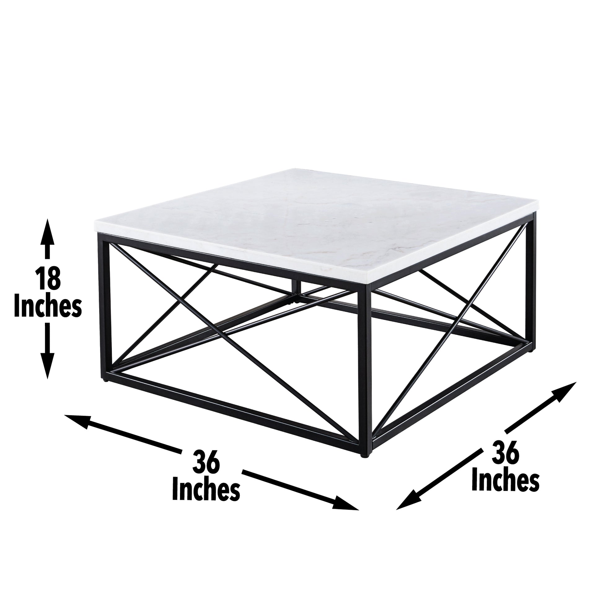 Skyler White Marble Top Square White White Marble
