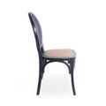 Dining Chair Mp2 Set Of 2 Matte Black Rattan