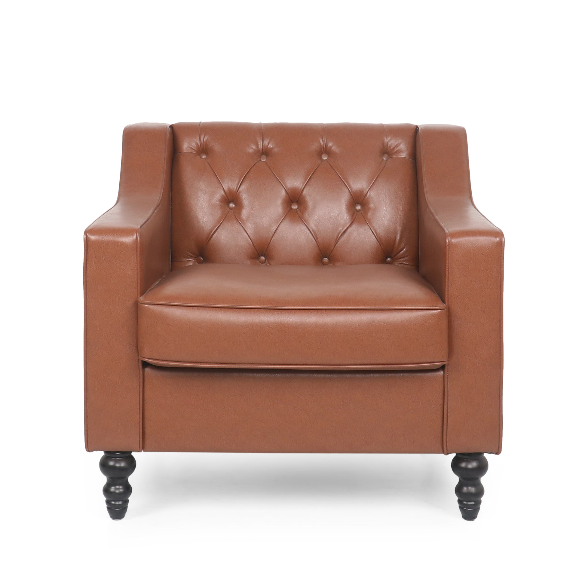 Club Chair Light Brown Pu