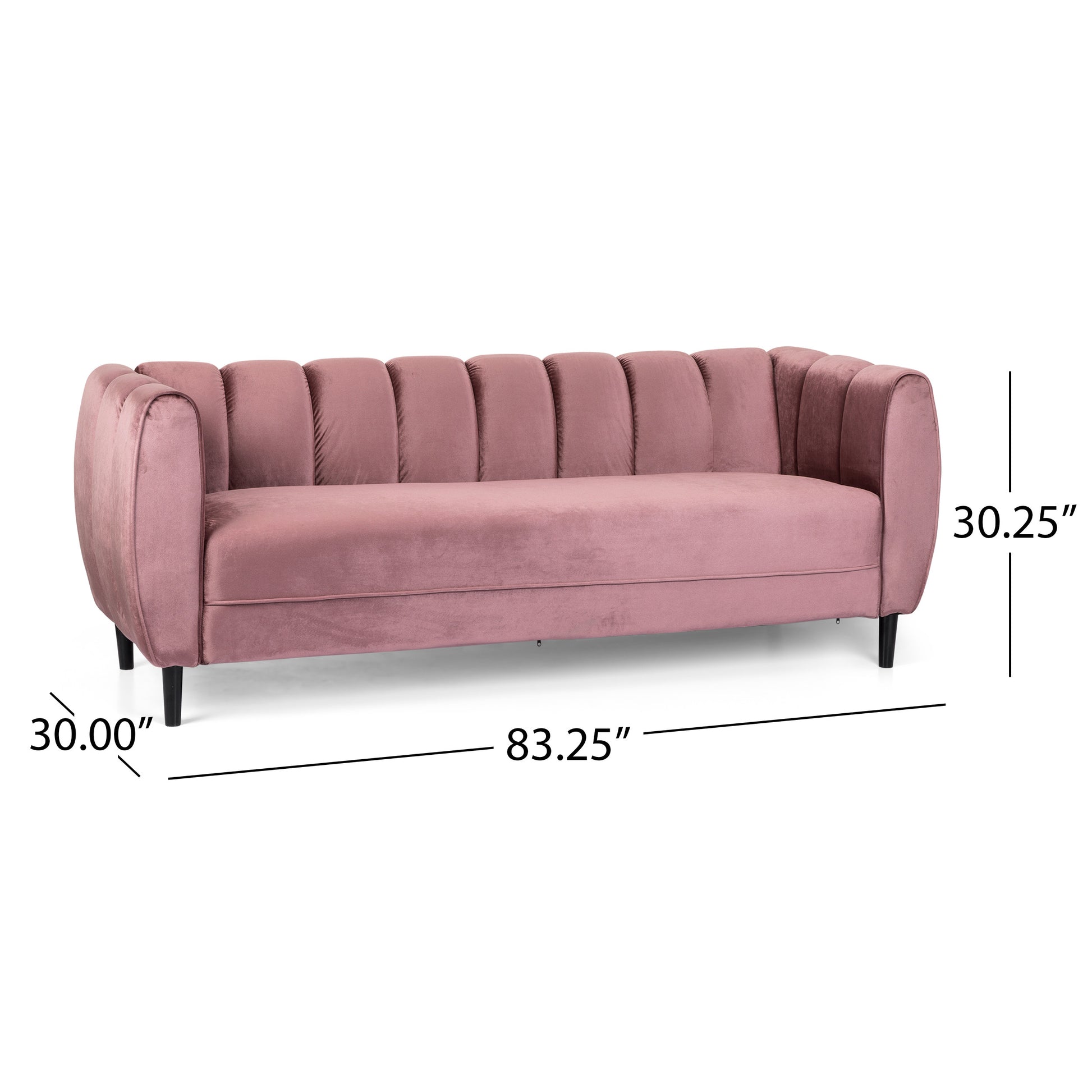 Miranda Velvet 3 Seater Sofa Blush Velvet