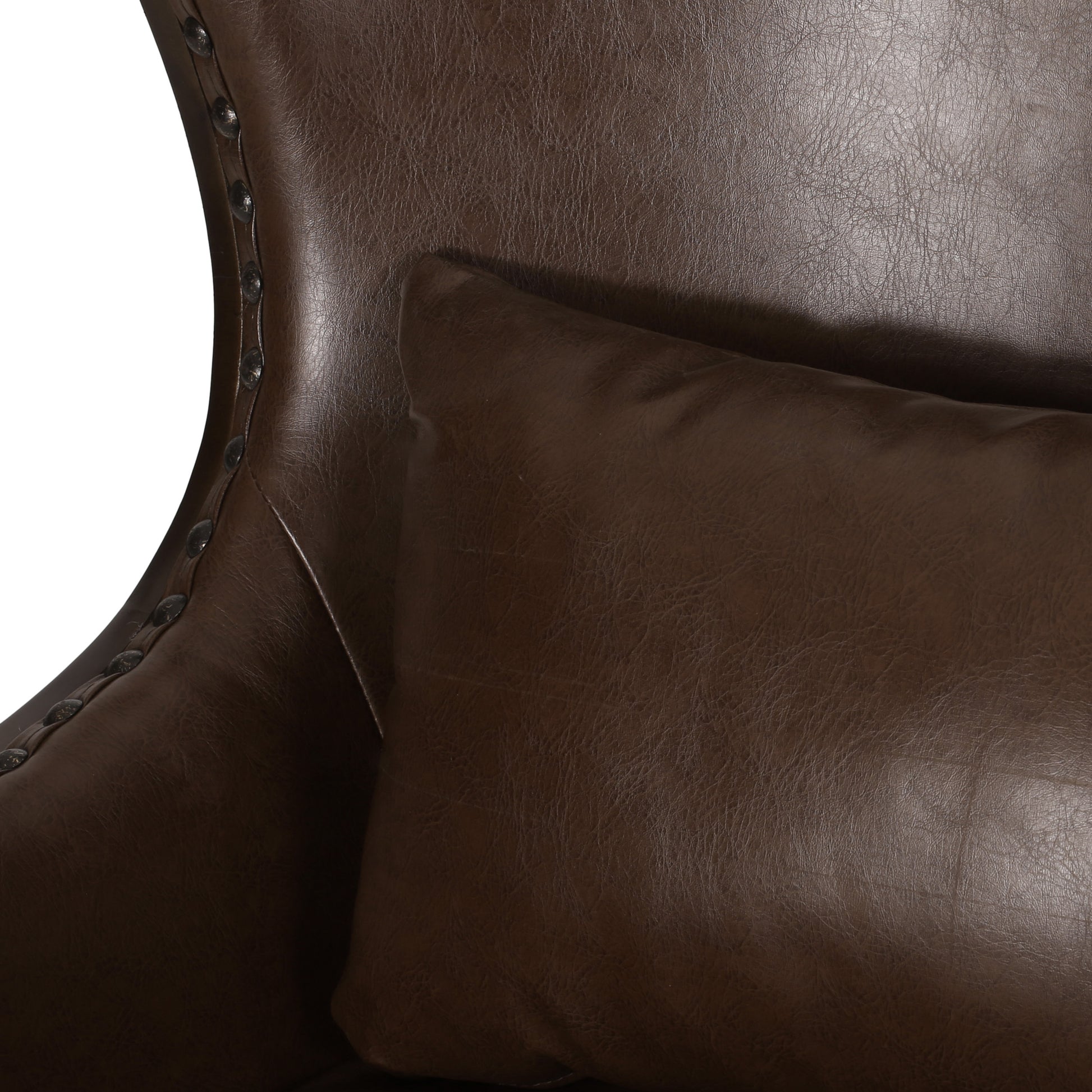 Accent Chair Dark Brown Pu