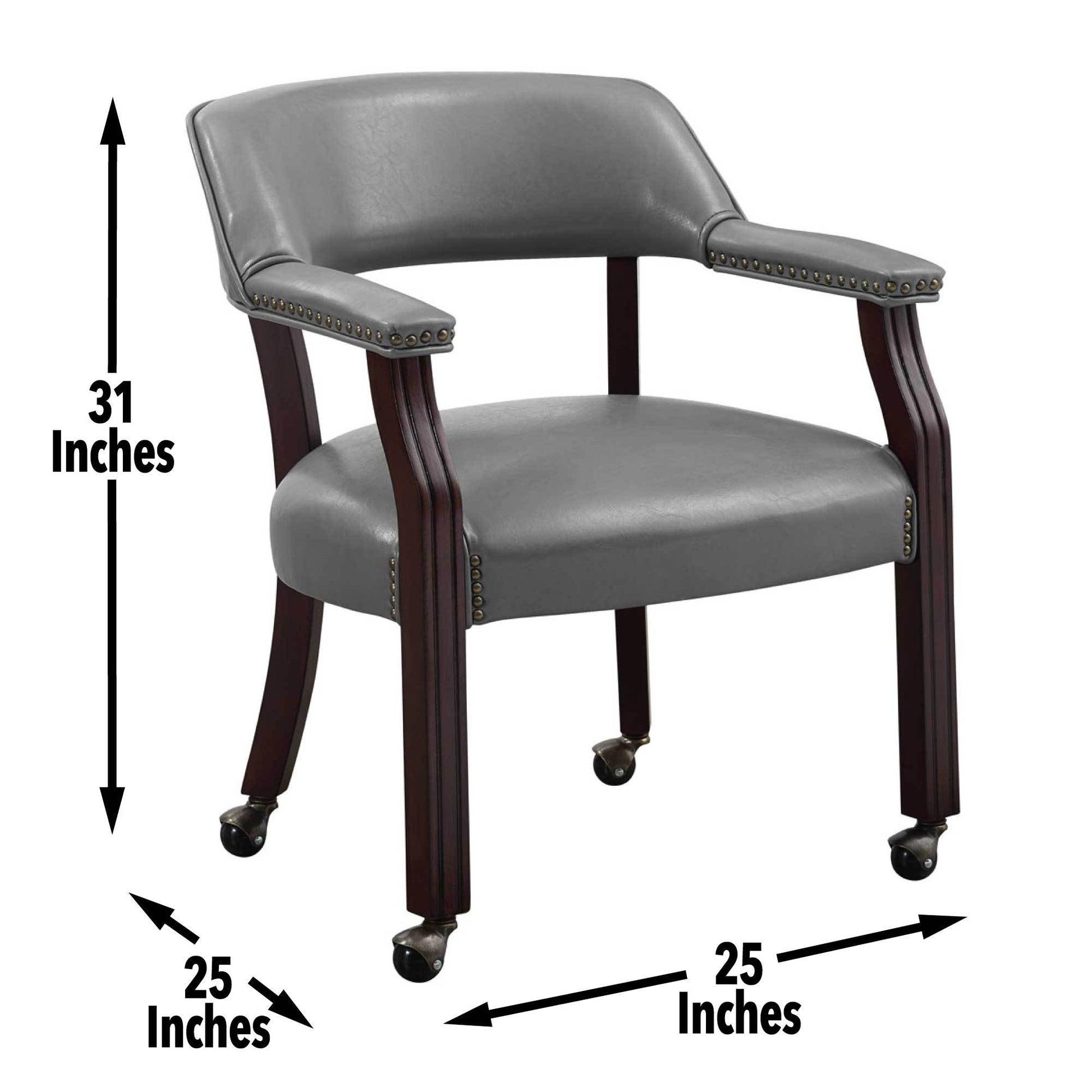 Tournament Arm Chair With Casters Dark Gray Dark Gray Wood