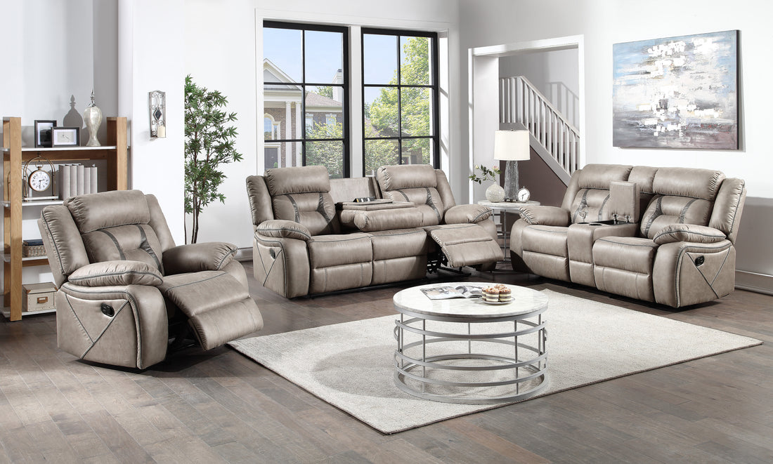 Tyson 3 Piece Living Room Set Dark Gray Dark Gray Faux Leather