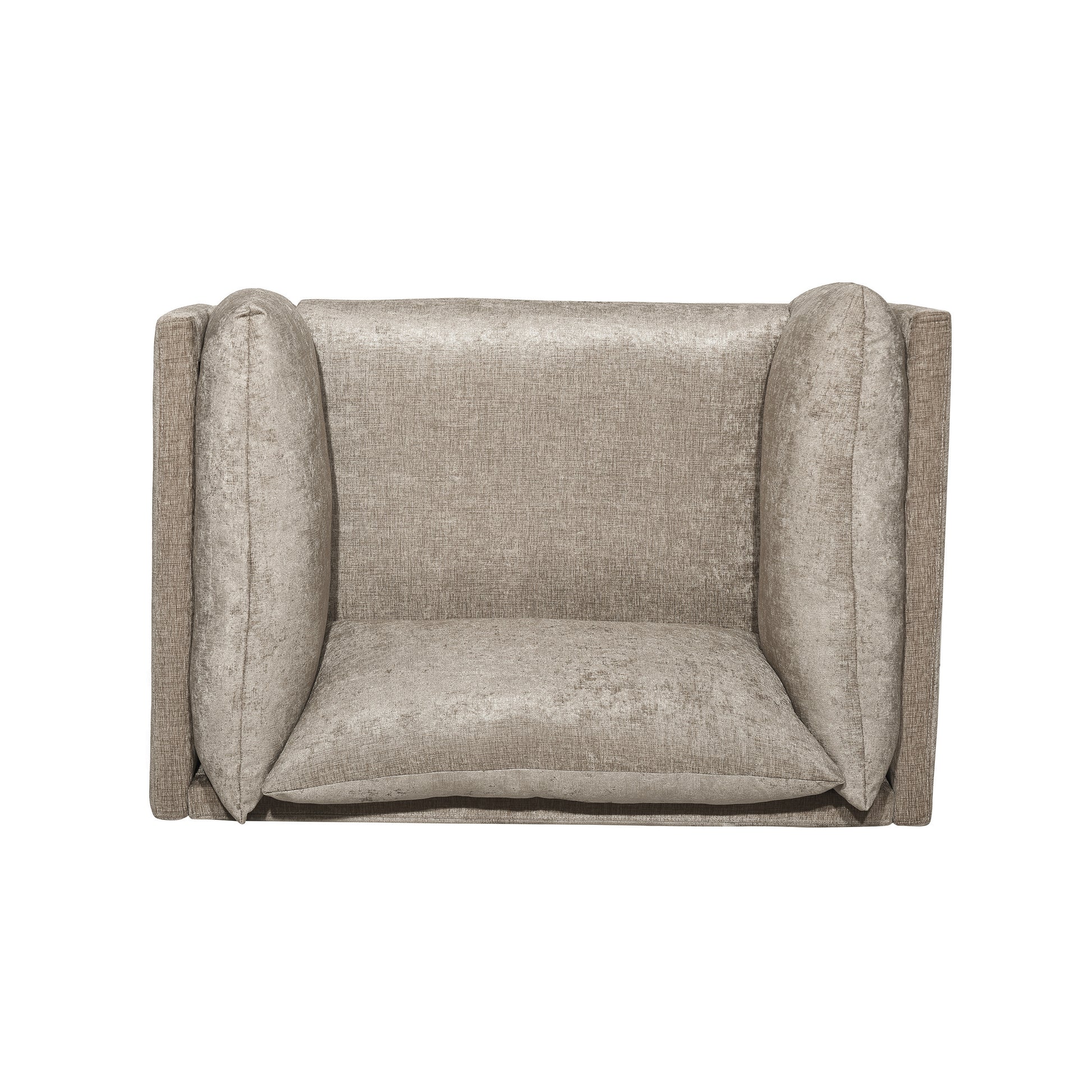 Club Chair Beige Brown Fabric