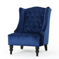 Upholstered Side Chair Navy Blue Velvet