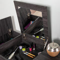 Harzen Storage Vanity W Mirror Black Mdf