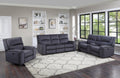 Lovell 3 Piece Power Living Room Set Dark Gray Dark Gray Faux Leather