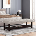 Bench Beige Brown Fabric