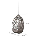 Los Alamitos Hanging Chair With 8Ft Chain Grey Pe Rattan Iron Waterproof Fabric