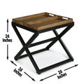 Topeka End Table Brown Brown Wood