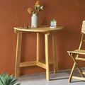 Westmont Half Round Bistro Table, Natural Natural Acacia Wood