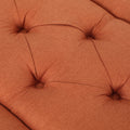 Tuft Top Ottoman Orange Fabric
