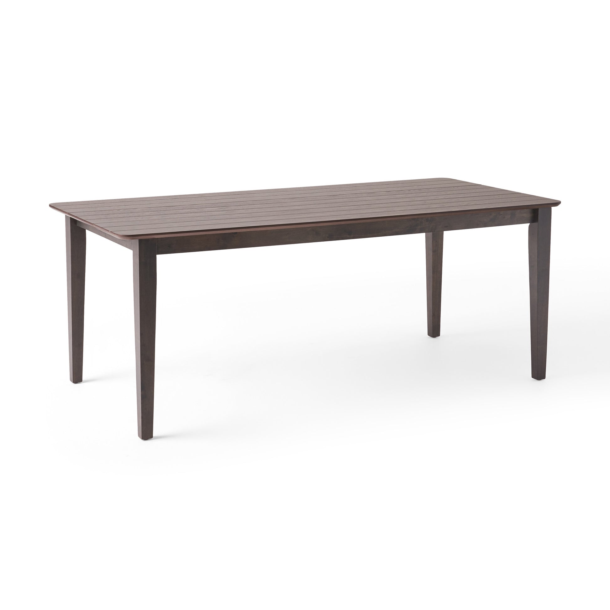 Dining Table With Square Leg Brown Solid Wood Mdf