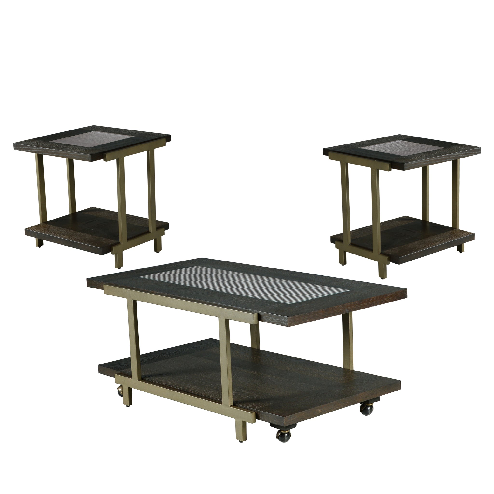 Terrell 3 Piece Table Set Brown Brown Wood