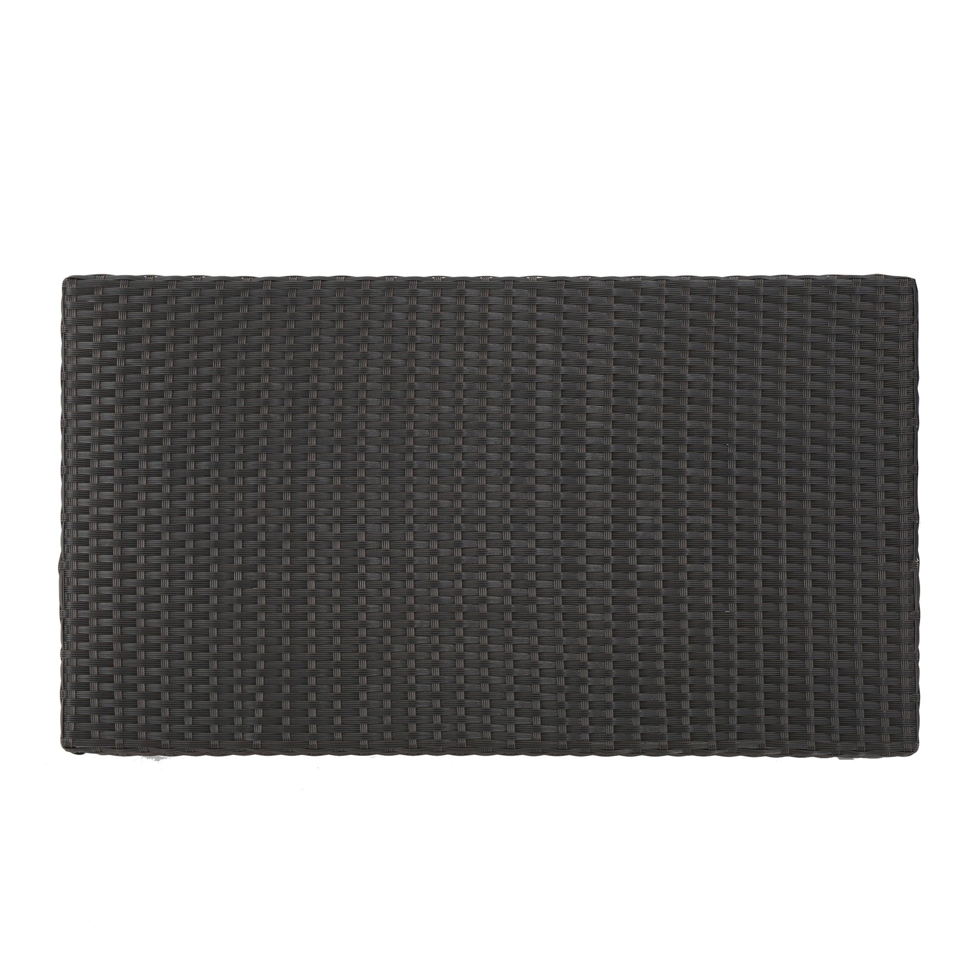 Puerta 4Pc Set Dark Brown Rattan Fabric