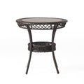 Figi Pe 27In Glass Table Brown Multi Iron