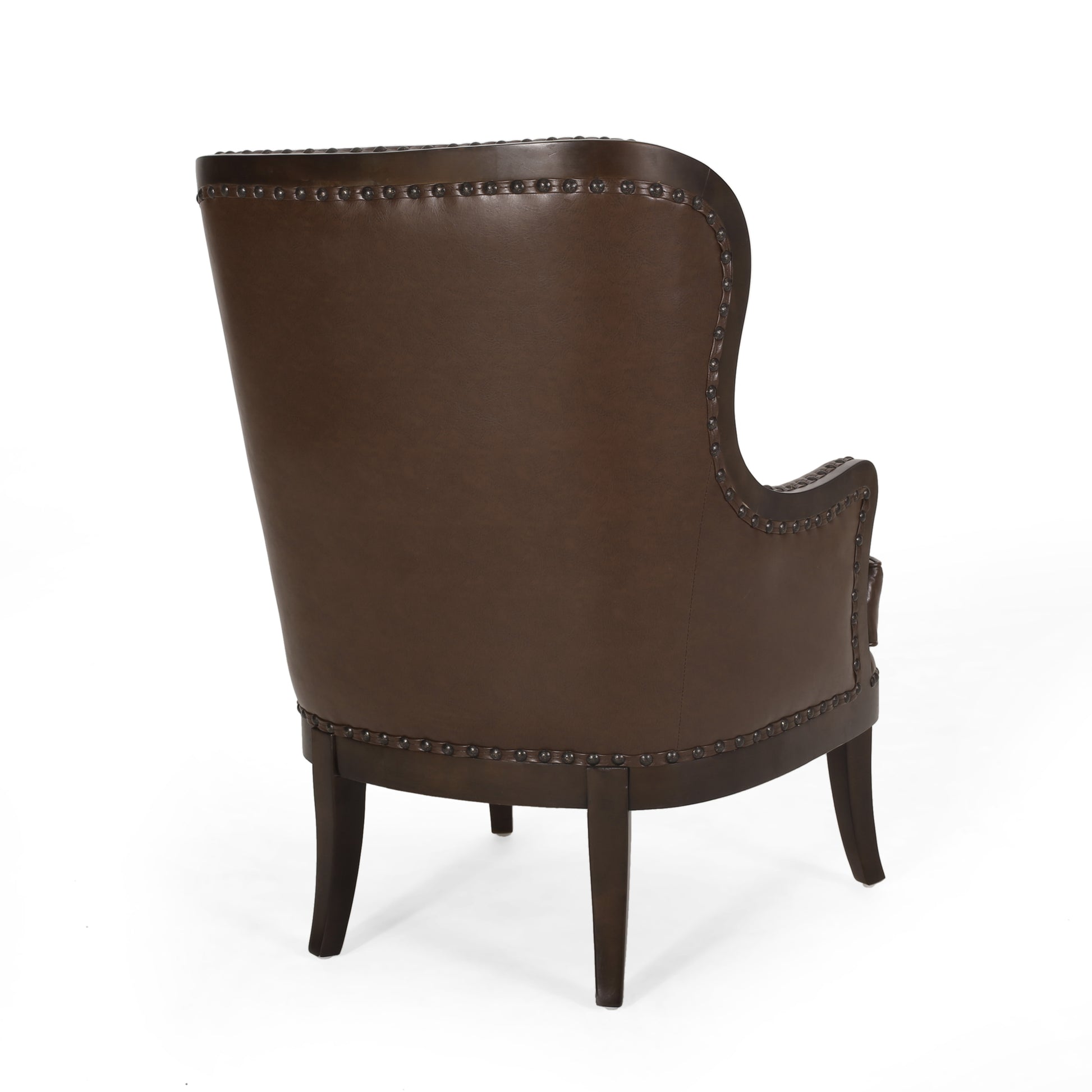 Accent Chair Dark Brown Pu